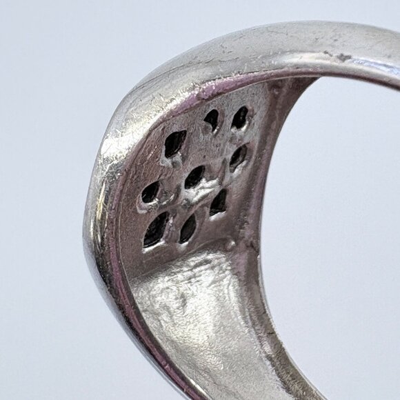 VTG Solid Sterling Silver 925 Black Onyx Tapered Band Signet Ring Size 9.25 - Picture 6 of 8